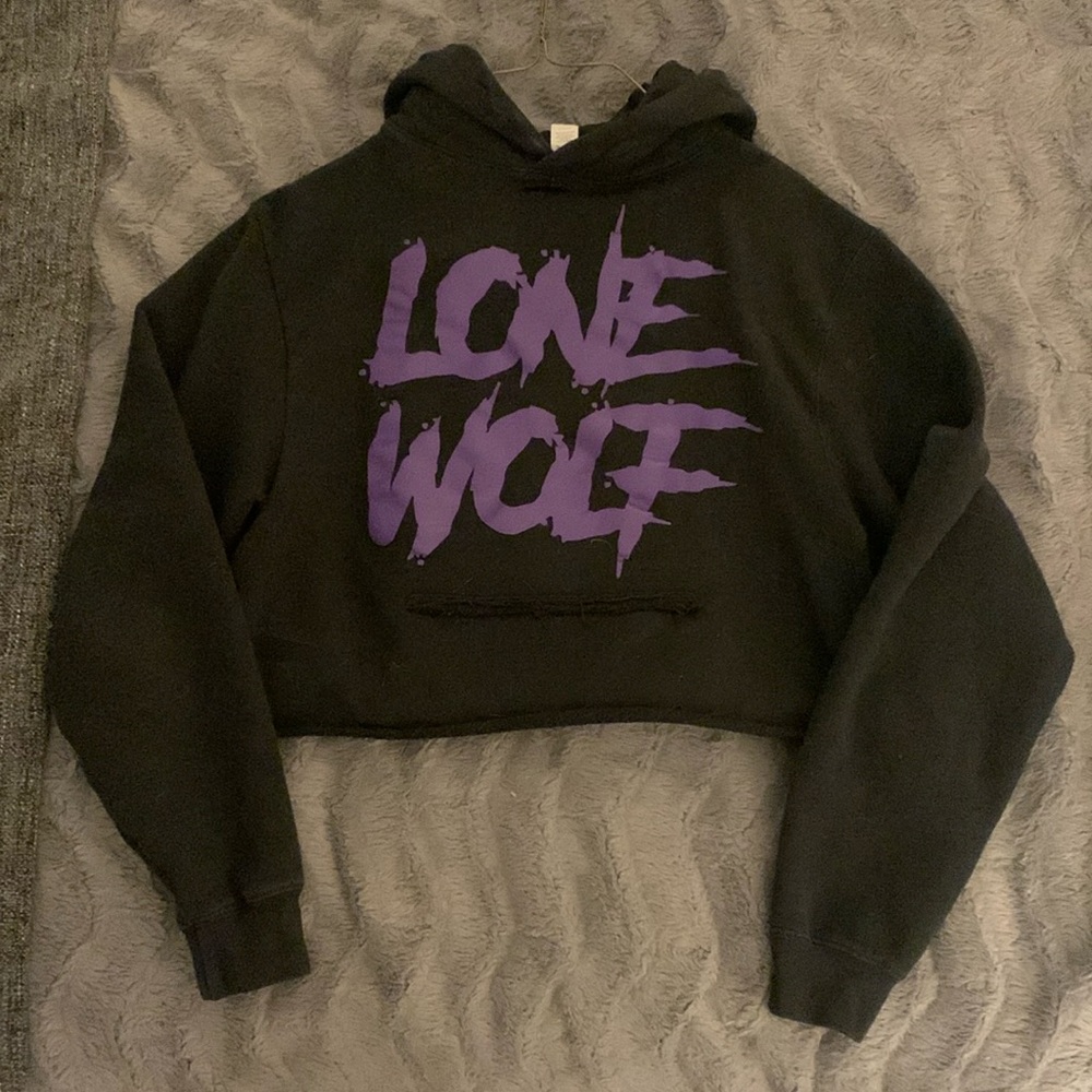 Lone Wolf crop hoodie Drive Clothing Co S